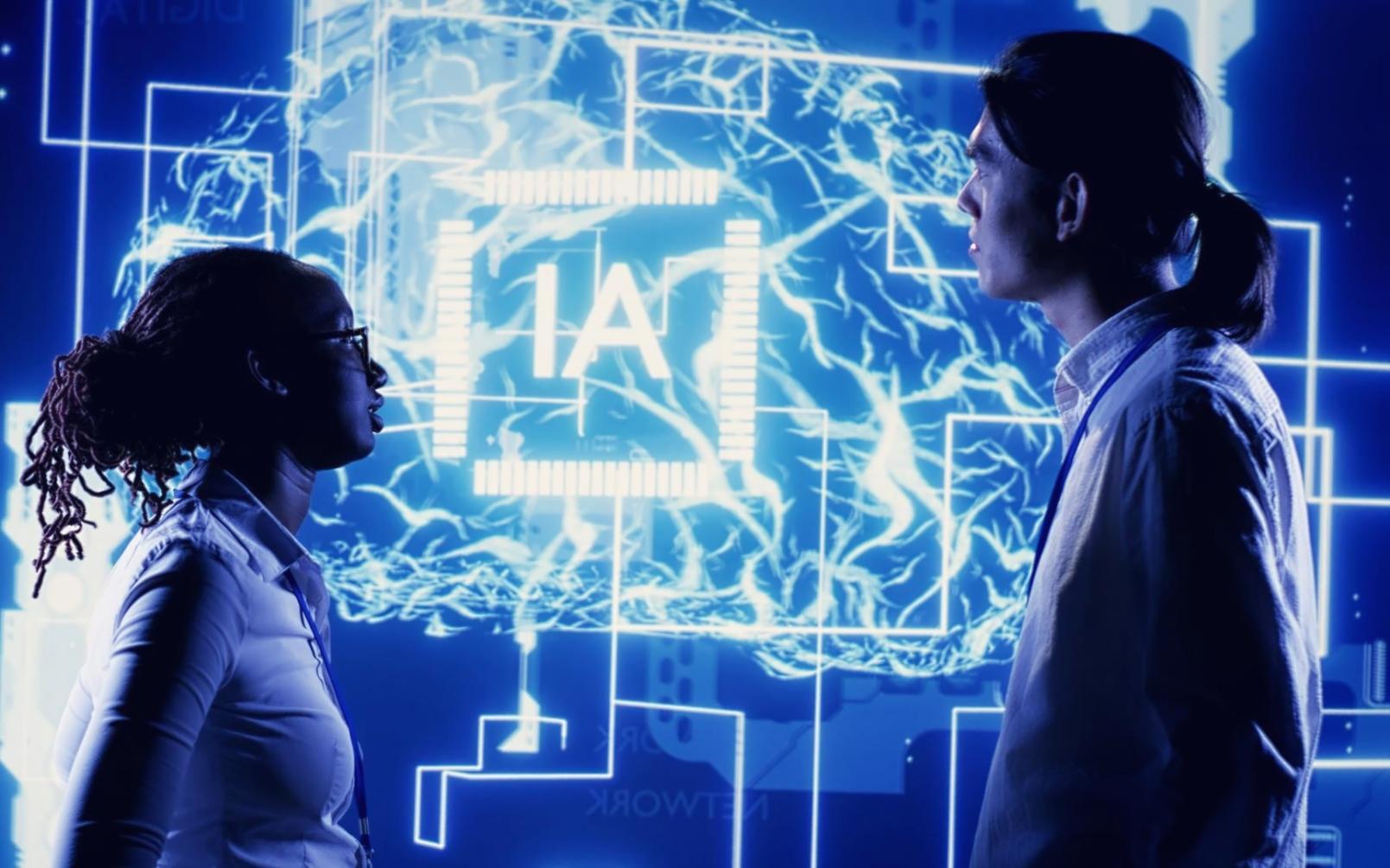 Financial data processing workspace with multiple screens showing analytical dashboards